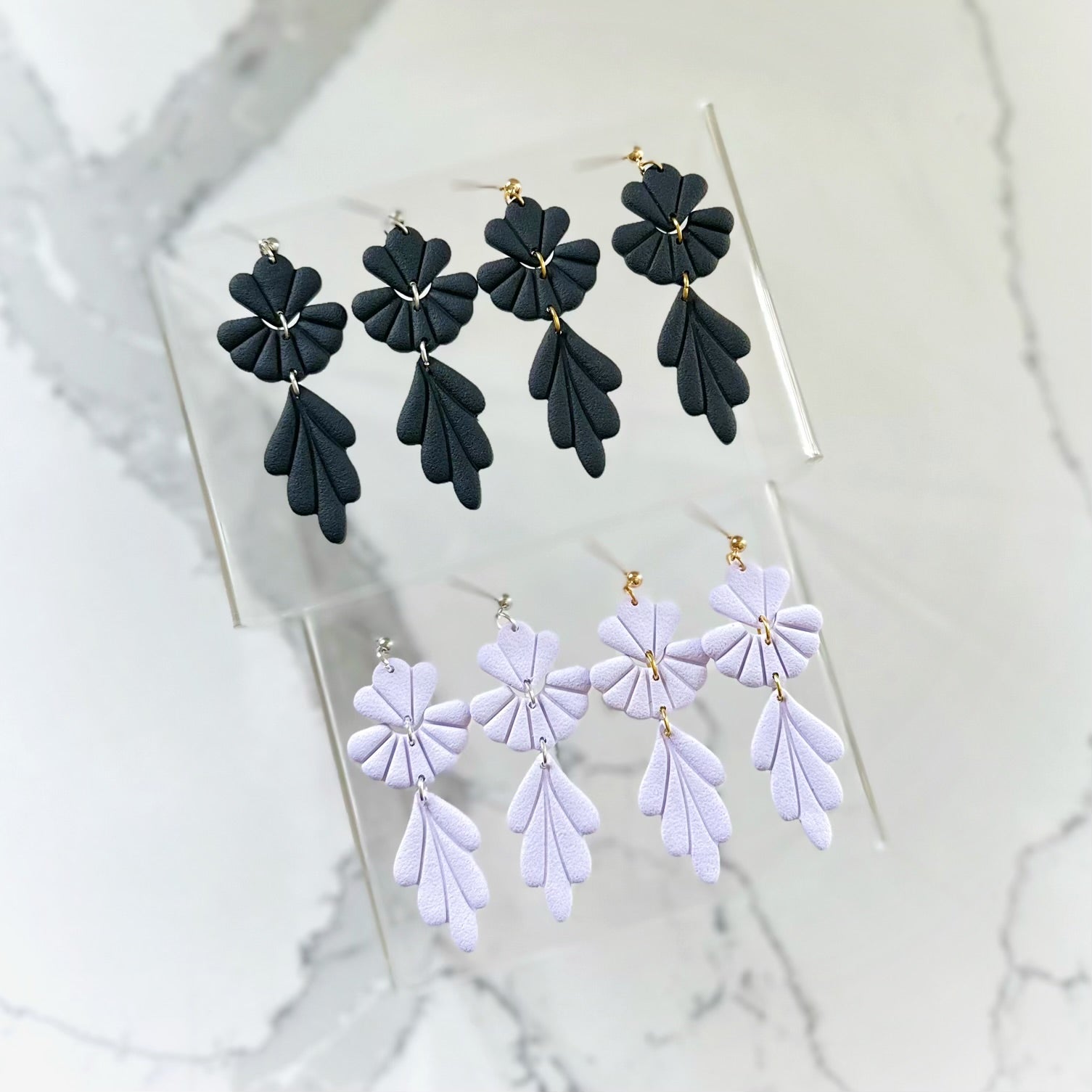 Feminine floral drop dangles